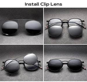 JackJad SteamPunk Style Lens Removable Polarized Sunglasses Clip On Vintage Round Metal Eyewear Sun Glasses Oculos De Sol 2776