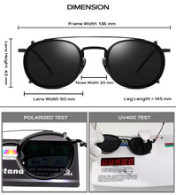 Load image into Gallery viewer, JackJad SteamPunk Style Lens Removable Polarized Sunglasses Clip On Vintage Round Metal Eyewear Sun Glasses Oculos De Sol 2776