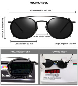 JackJad SteamPunk Style Lens Removable Polarized Sunglasses Clip On Vintage Round Metal Eyewear Sun Glasses Oculos De Sol 2776