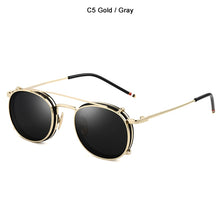 Load image into Gallery viewer, JackJad SteamPunk Style Lens Removable Polarized Sunglasses Clip On Vintage Round Metal Eyewear Sun Glasses Oculos De Sol 2776