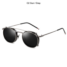 Load image into Gallery viewer, JackJad SteamPunk Style Lens Removable Polarized Sunglasses Clip On Vintage Round Metal Eyewear Sun Glasses Oculos De Sol 2776