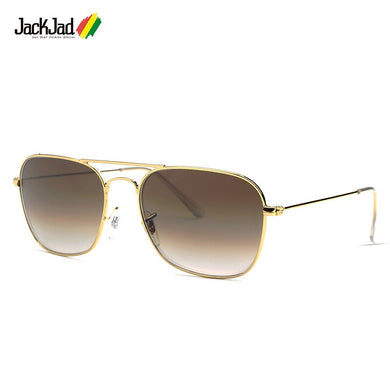 JackJad Vintage Classic 3136 Caravan Style Square Pilot Occhiali da sole Uomo Lente in vetro ottico Brand Design Occhiali da sole Oculos De Sol