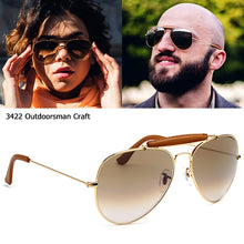 Load image into Gallery viewer, JackJad Vintage Classic 3422 OUTDOORSMAN CRAFT Style Leather Sunglasses 2023 Brand Optical Glass Lens Sun Glasses Oculos De Sol