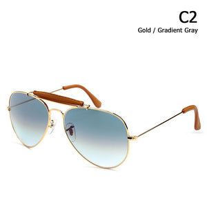 JackJad Vintage Classic 3422 OUTDOORSMAN CRAFT Style Leather Sunglasses 2023 Brand Optical Glass Lens Sun Glasses Oculos De Sol