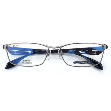 Japan Brand Prescription Glasses Frame Unisex Silver/Gunmetal Metal Geometry