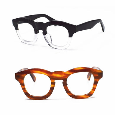 Japan Handmade Italy Acetate Eyeglass Frames clear lens Glasses Full Rim 1960's