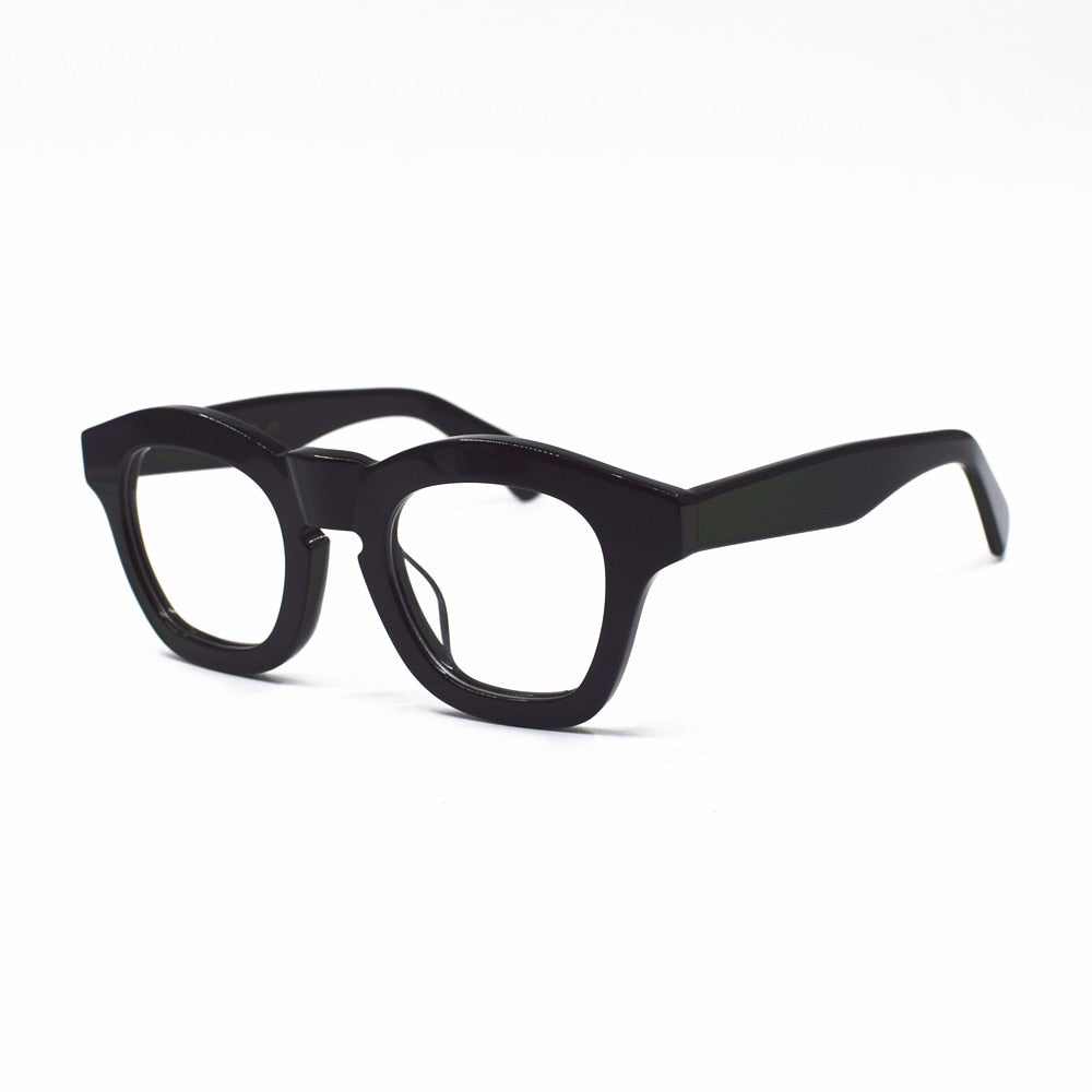 Japan Handmade Italy Acetate Eyeglass Frames clear lens Glasses Full Rim 1960's