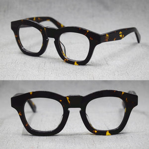 Japan Handmade Italy Acetate Eyeglass Frames clear lens Glasses Full Rim 1960's