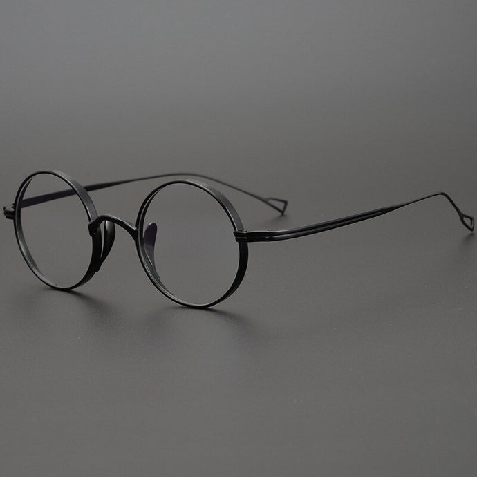 Japan Handmade Pure Titanium Men's Retro Round Frame Glasses High Degree Optical Prescription Eyeglasses Women Myopia Eyewear