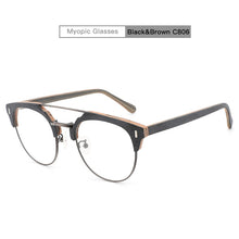 Load image into Gallery viewer, Japanese Brand Acetate Glasses Frame Man Women Wood Grain Myopia Computer Eyeglasses 2023 Eyewear Prescription Spectacle Metal