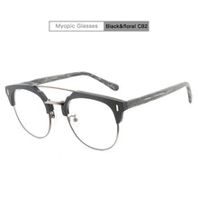 Load image into Gallery viewer, Japanese Brand Acetate Glasses Frame Man Women Wood Grain Myopia Computer Eyeglasses 2023 Eyewear Prescription Spectacle Metal