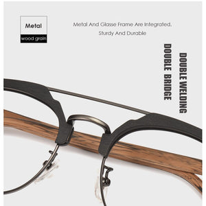 Japanese Brand Acetate Glasses Frame Man Women Wood Grain Myopia Computer Eyeglasses 2023 Eyewear Prescription Spectacle Metal