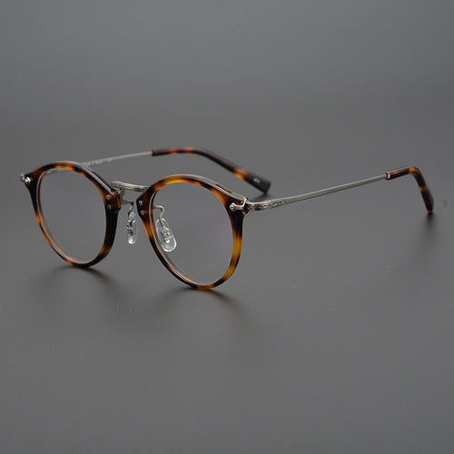Japanese Brand Hand-Made Round Optical Glasses Frame Men Acetate Prescription Eyeglasses Women Retro Titanium Myopia Spectacles