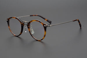 Japanese Brand Hand-Made Round Optical Glasses Frame Men Acetate Prescription Eyeglasses Women Retro Titanium Myopia Spectacles