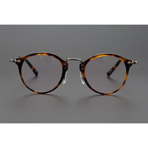 Japanese Brand Hand-Made Round Optical Glasses Frame Men Acetate Prescription Eyeglasses Women Retro Titanium Myopia Spectacles