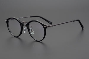 Japanese Brand Hand-Made Round Optical Glasses Frame Men Acetate Prescription Eyeglasses Women Retro Titanium Myopia Spectacles