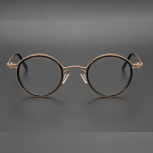 Japanese Handmade Classic Round Glasses Frame Titanium alloy Acetate Eyeglasses Men Women Circle Prescription Optical Eyewear