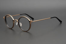 Load image into Gallery viewer, Japanese Handmade Classic Round Glasses Frame Titanium alloy Acetate Eyeglasses Men Women Circle Prescription Optical Eyewear