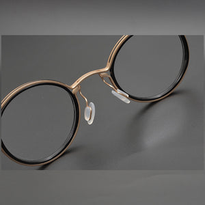 Japanese Handmade Classic Round Glasses Frame Titanium alloy Acetate Eyeglasses Men Women Circle Prescription Optical Eyewear