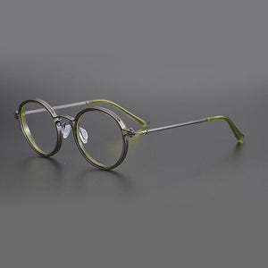 Japanese Handmade Classic Round Glasses Frame Titanium alloy Acetate Eyeglasses Men Women Circle Prescription Optical Eyewear