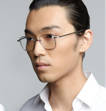 Load image into Gallery viewer, Japanese Handmade Design Pure Titanium Square Glasses Frame Men Double Beam Prescription Eyeglasses Women Optical Eyewear DTX124