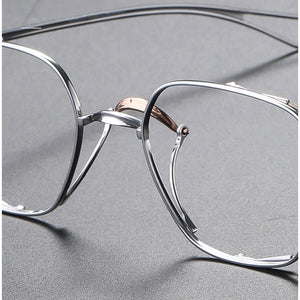 Japanese Handmade Design Pure Titanium Square Glasses Frame Men Double Beam Prescription Eyeglasses Women Optical Eyewear DTX124