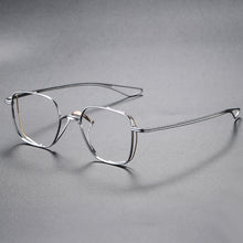 Load image into Gallery viewer, Japanese Handmade Design Pure Titanium Square Glasses Frame Men Double Beam Prescription Eyeglasses Women Optical Eyewear DTX124