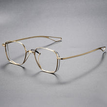 Load image into Gallery viewer, Japanese Handmade Design Pure Titanium Square Glasses Frame Men Double Beam Prescription Eyeglasses Women Optical Eyewear DTX124