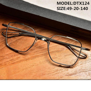 Japanese Handmade Design Pure Titanium Square Glasses Frame Men Double Beam Prescription Eyeglasses Women Optical Eyewear DTX124