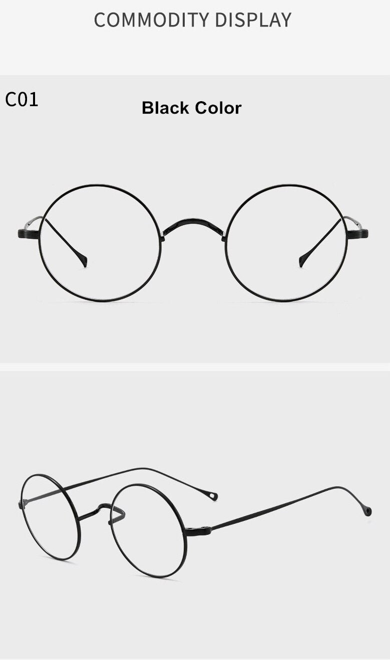Japanese Handmade Eyeglasses John Lennon Classic Small Round Titanium Glasses Ultra-light Frame Men Retro Women Myopia Gafas