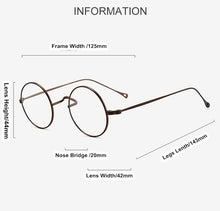 Load image into Gallery viewer, Japanese Handmade Eyeglasses John Lennon Classic Small Round Titanium Glasses Ultra-light Frame Men Retro Women Myopia Gafas