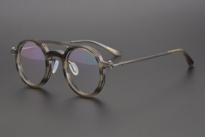 Japanese Handmade Glasses Frame Classic Round Titanium Acetate Eyeglasses for Men's Women's Retro Prescription Optical Eyewear