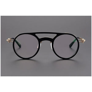 Japanese Handmade Glasses Frame Classic Round Titanium Acetate Eyeglasses for Men's Women's Retro Prescription Optical Eyewear