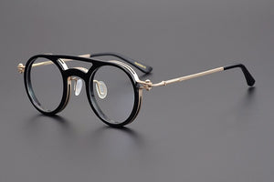 Japanese Handmade Glasses Frame Classic Round Titanium Acetate Eyeglasses for Men's Women's Retro Prescription Optical Eyewear