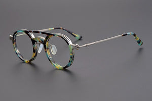 Japanese Handmade Glasses Frame Classic Round Titanium Acetate Eyeglasses for Men's Women's Retro Prescription Optical Eyewear