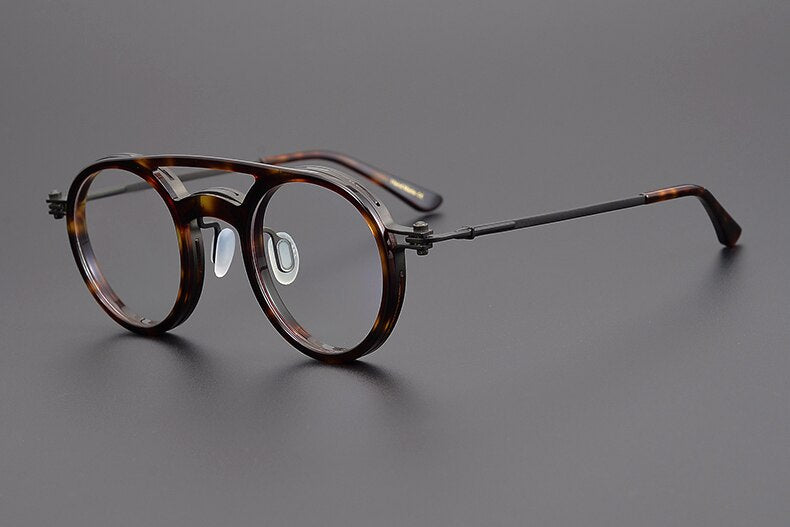Japanese Handmade Glasses Frame Classic Round Titanium Acetate Eyeglasses for Men's Women's Retro Prescription Optical Eyewear