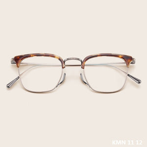 Japanese Handmade Glasses Frame Pure Titanium UltraLight Square Men Woman Myopia Eyeglass Prescription Eyewear KMN1112