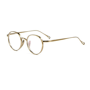 Japanese Handmade Glasses Frame Retro Oval Round KMN113 Pure Titanium Light Men Woman Eyeglasses Myopia Reading Eyewear Frames