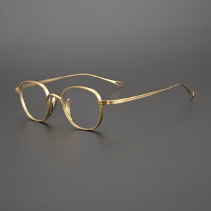Japanese Handmade John Lennon Small Square Titanium Glasses Frame Men Retro Eyeglasses Myopia Reading Eyewear With Original Box