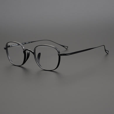 Japanese Handmade John Lennon Small Square Titanium Glasses Frame Men Retro Eyeglasses Myopia Reading Eyewear With Original Box
