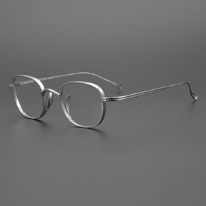 Japanese Handmade John Lennon Small Square Titanium Glasses Frame Men Retro Eyeglasses Myopia Reading Eyewear With Original Box