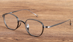 Japanese Handmade John Lennon Small Square Titanium Glasses Frame Men Retro Eyeglasses Myopia Reading Eyewear With Original Box