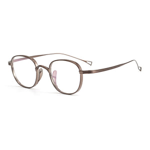 Japanese Handmade John Lennon Small Square Titanium Glasses Frame Men Retro Eyeglasses Myopia Reading Eyewear With Original Box