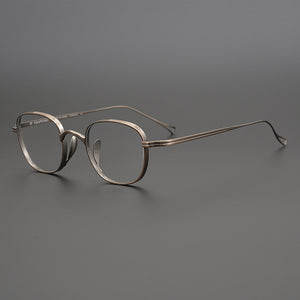 Japanese Handmade John Lennon Small Square Titanium Glasses Frame Men Retro Eyeglasses Myopia Reading Eyewear With Original Box