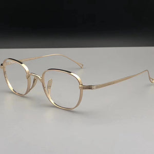 Japanese Handmade John Lennon Small Square Titanium Glasses Frame Men Retro Eyeglasses Myopia Reading Eyewear With Original Box