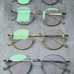 Giapponese Fatto A Mano Puro Occhiali In Titanio Telaio KMN Retro Ovale Rotondo Uomini Occhiali Da Vista Donne Miopia Lettura Montature Per Occhiali Oculos De 
