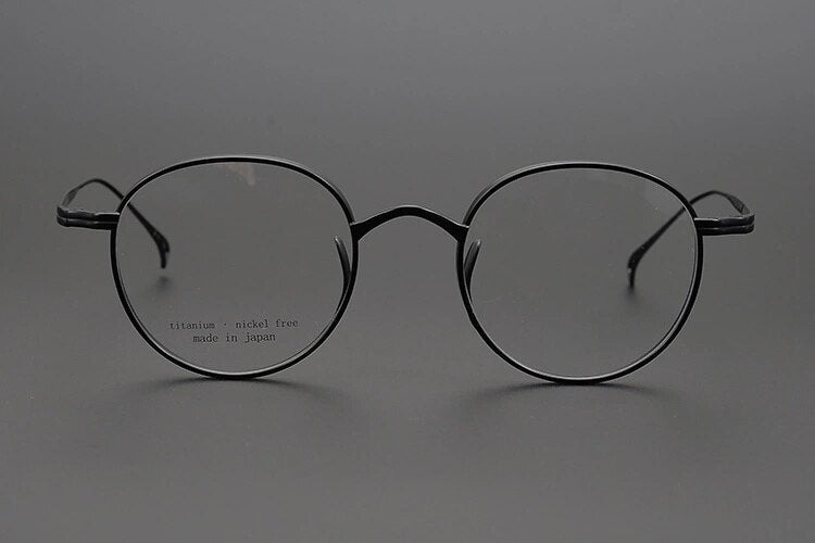 Giapponese Fatto A Mano Puro Occhiali In Titanio Telaio KMN Retro Ovale Rotondo Uomini Occhiali Da Vista Donne Miopia Lettura Montature Per Occhiali Oculos De 