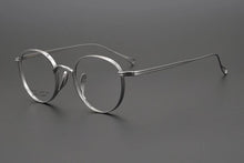 Carica l&#39;immagine nel visualizzatore di Gallery, Giapponese Fatto A Mano Puro Occhiali In Titanio Telaio KMN Retro Ovale Rotondo Uomini Occhiali Da Vista Donne Miopia Lettura Montature Per Occhiali Oculos De 
