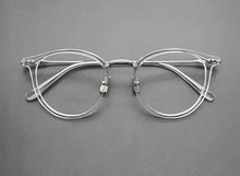 Carica l&#39;immagine nel visualizzatore di Gallery, Japanese Handmade Round Optical Glasses Frame Men Acetate Prescription Eyeglasses Women Pure Titanium Myopia Spectacles Fashion