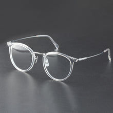 Carica l&#39;immagine nel visualizzatore di Gallery, Japanese Handmade Round Optical Glasses Frame Men Acetate Prescription Eyeglasses Women Pure Titanium Myopia Spectacles Fashion